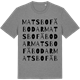 Mid Heather Gray t-shirt med Matsbo fäbodar ordlek t-shirt
