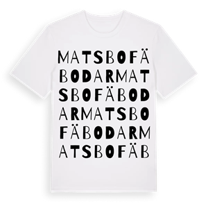 Matsbo fäbodar ordlek t-shirt – ekologisk bomull t-shirt från Pinshirt