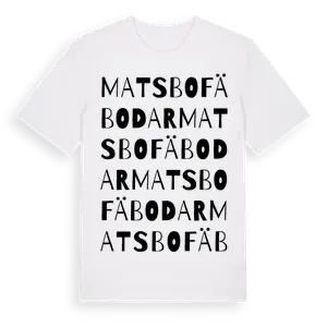 Matsbo Fäbodar ordlek t-shirt – ekologisk bomull t-shirt från Pinshirt