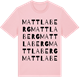 Pink Cotton t-shirt med Mattlaberg ordlek t-shirt