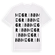White t-shirt med Megrinn ordlek t-shirt
