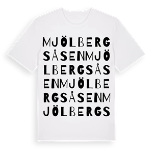 Mjölbergsåsen ordlek t-shirt – ekologisk bomull t-shirt från Pinshirt