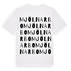 Mjölnarbo ordlek t-shirt – ekologisk bomull t-shirt från Pinshirt