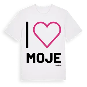 Jag älskar Moje t-shirt stort tryck – ekologisk bomull t-shirt från Pinshirt