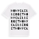 White t-shirt med Momyckelberget ordlek t-shirt