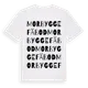 White t-shirt med Morbygge Fäbod ordlek t-shirt