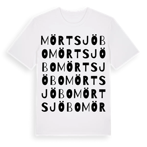 Mörtsjöbo ordlek t-shirt – ekologisk bomull t-shirt från Pinshirt
