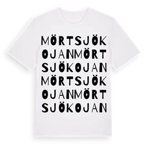 Mörtsjökojan ordlek t-shirt – ekologisk bomull t-shirt från Pinshirt