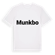 White t-shirt med Munkbo fetstil t-shirt