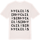 Vintage White t-shirt med Myckelåsen ordlek t-shirt