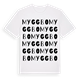 White t-shirt med Myggbo ordlek t-shirt