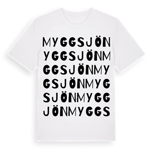 Myggsjön ordlek t-shirt – ekologisk bomull t-shirt från Pinshirt