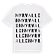 White t-shirt med Myrvallen ordlek t-shirt