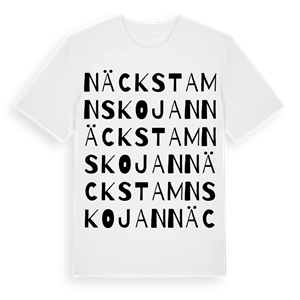 Näckstamnskojan ordlek t-shirt – ekologisk bomull t-shirt från Pinshirt