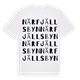 White t-shirt med Närfjällsbyn ordlek t-shirt