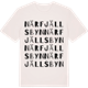 Vintage White t-shirt med Närfjällsbyn ordlek t-shirt