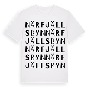 Närfjällsbyn ordlek t-shirt – ekologisk bomull t-shirt från Pinshirt