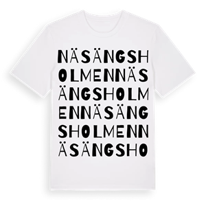 Näsängsholmen ordlek t-shirt – ekologisk bomull t-shirt från Pinshirt
