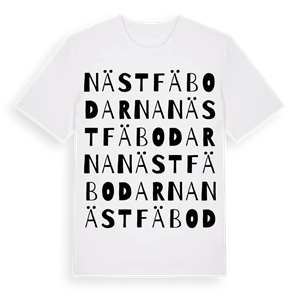 Nästfäbodarna ordlek t-shirt – ekologisk bomull t-shirt från Pinshirt