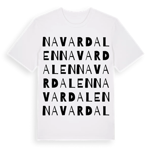 Navardalen ordlek t-shirt – ekologisk bomull t-shirt från Pinshirt