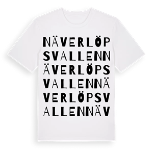 Näverlöpsvallen ordlek t-shirt – ekologisk bomull t-shirt från Pinshirt