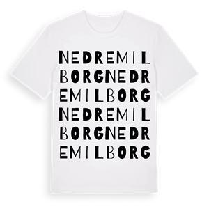 Nedre Milborg ordlek t-shirt – ekologisk bomull t-shirt från Pinshirt