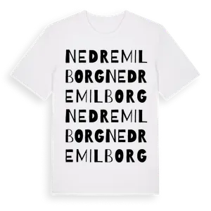 Nedre Milborg ordlek t-shirt – ekologisk bomull t-shirt från Pinshirt