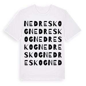 Nedre Skog ordlek t-shirt – ekologisk bomull t-shirt från Pinshirt