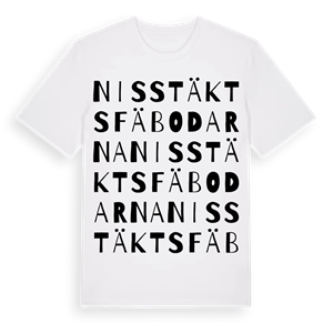 Nisstäktsfäbodarna ordlek t-shirt – ekologisk bomull t-shirt från Pinshirt