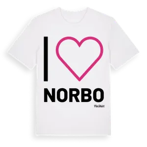 Jag älskar Norbo t-shirt stort tryck – ekologisk bomull t-shirt från Pinshirt