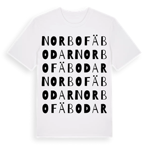 Norbo fäbodar ordlek t-shirt – ekologisk bomull t-shirt från Pinshirt