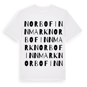 Norbo Finnmark ordlek t-shirt – ekologisk bomull t-shirt från Pinshirt