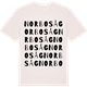 Vintage White t-shirt med Norbo såg ordlek t-shirt
