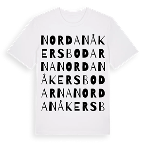 Nordanåkersbodarna ordlek t-shirt – ekologisk bomull t-shirt från Pinshirt