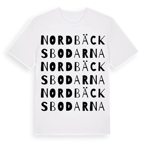 Nordbäcksbodarna ordlek t-shirt – ekologisk bomull t-shirt från Pinshirt