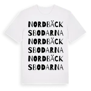 Nordbäcksbodarna ordlek t-shirt – ekologisk bomull t-shirt från Pinshirt