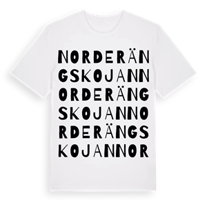 Norderängskojan ordlek t-shirt – ekologisk bomull t-shirt från Pinshirt