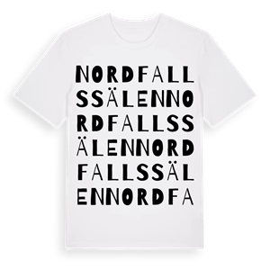 Nordfallssälen ordlek t-shirt – ekologisk bomull t-shirt från Pinshirt