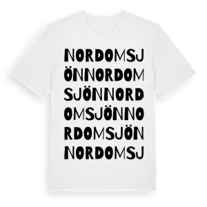Nordomsjön ordlek t-shirt – ekologisk bomull t-shirt från Pinshirt