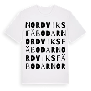 Nordviks fäbodar ordlek t-shirt – ekologisk bomull t-shirt från Pinshirt