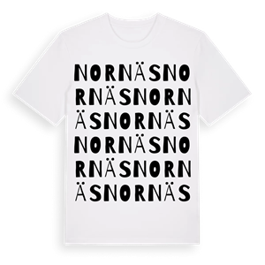 Nornäs ordlek t-shirt – ekologisk bomull t-shirt från Pinshirt