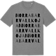 Mid Heather Gray t-shirt med Norra Barrvallkojan ordlek t-shirt
