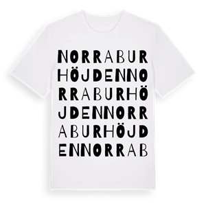 Norra Burhöjden ordlek t-shirt – ekologisk bomull t-shirt från Pinshirt