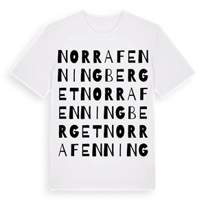 Norra Fenningberget ordlek t-shirt – ekologisk bomull t-shirt från Pinshirt