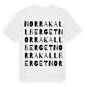 Norra Kallberget ordlek t-shirt – ekologisk bomull t-shirt från Pinshirt