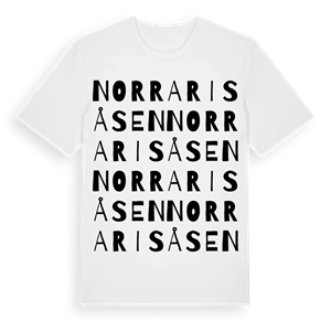 Norra Risåsen ordlek t-shirt – ekologisk bomull t-shirt från Pinshirt