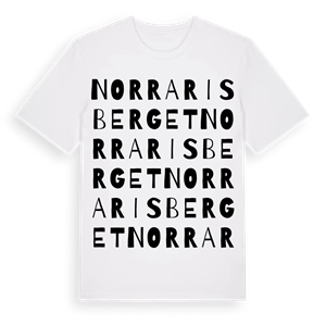 Norra Risberget ordlek t-shirt – ekologisk bomull t-shirt från Pinshirt