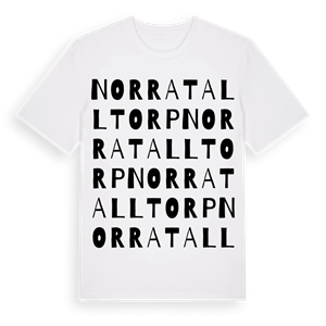 Norra Talltorp ordlek t-shirt – ekologisk bomull t-shirt från Pinshirt