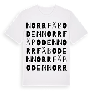 Norrfäboden ordlek t-shirt – ekologisk bomull t-shirt från Pinshirt