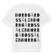 White t-shirt med Norrgårdssälen ordlek t-shirt